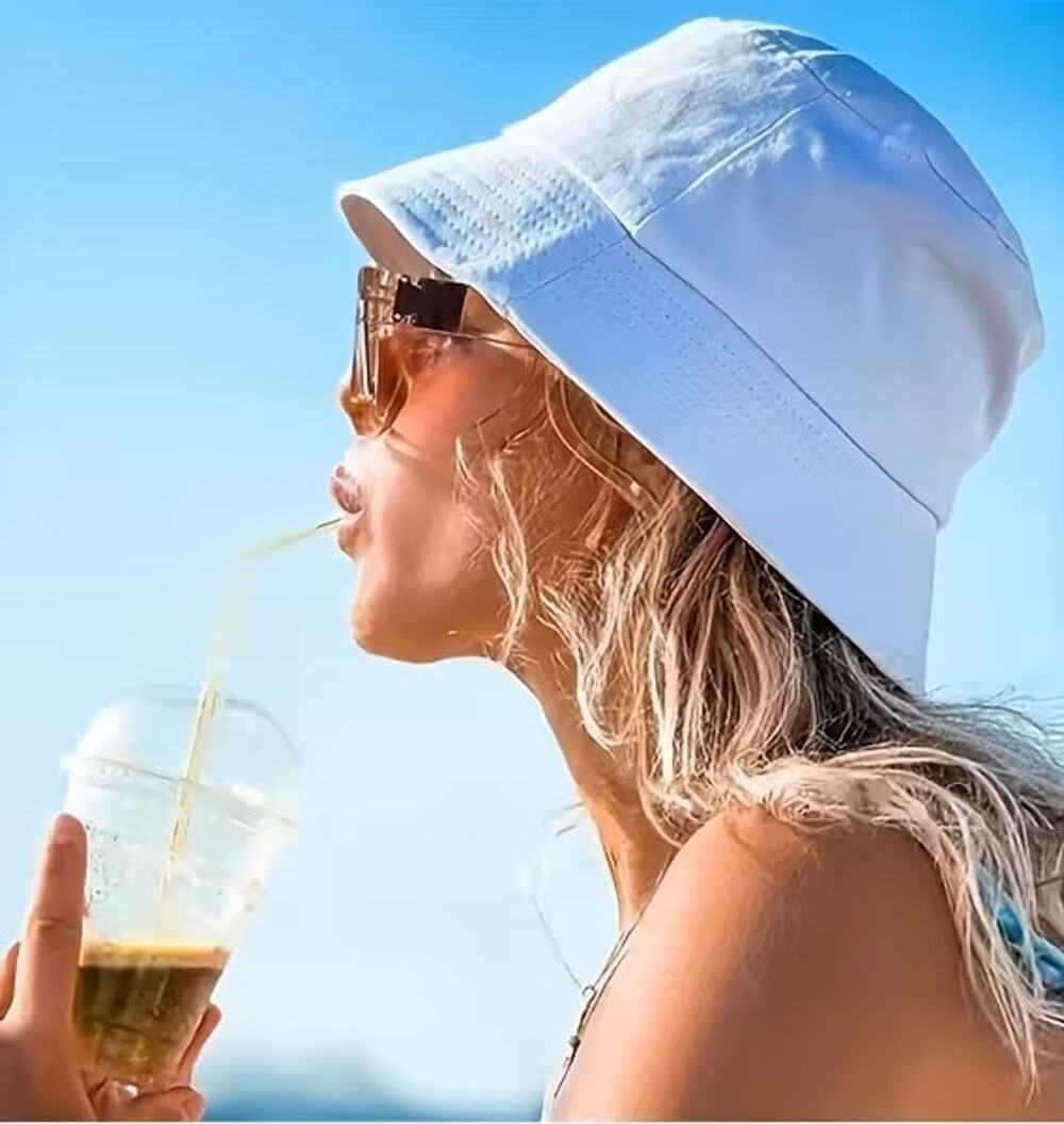 UV Protection Wide Brim Bucket Hats, Soft Polyester Solid Color Casual Outdoor